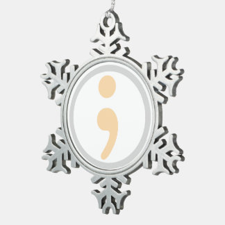 Life Worth Living Semi Colon kerstversiering Tin Sneeuwvlok Ornament