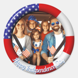 Lifebelt for Independece Day Ronde Sticker