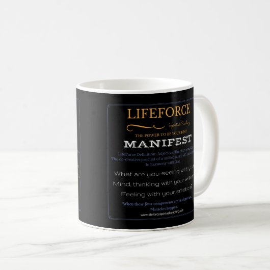 LifeForce Inention Mok: Manifest Koffiemok (Voorkant rechts)