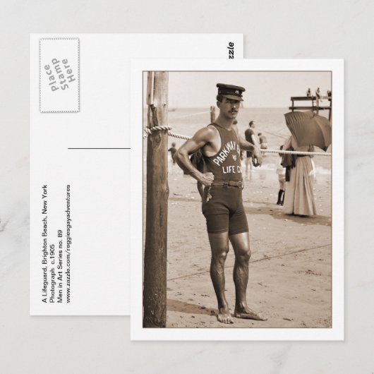 Lifeguard Brighton Beach 1905 Briefkaart (Voorkant / Achterkant)