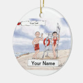 Lifeguard Couple Keramisch Ornament (Links)