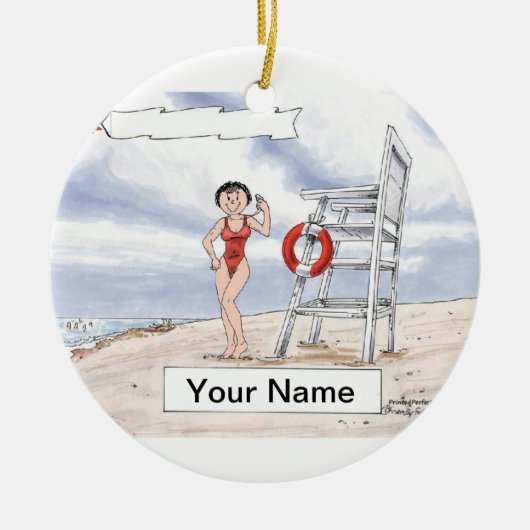 Lifeguard - Female Keramisch Ornament (Voorkant)