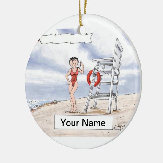 Lifeguard - Female Keramisch Ornament (Links)