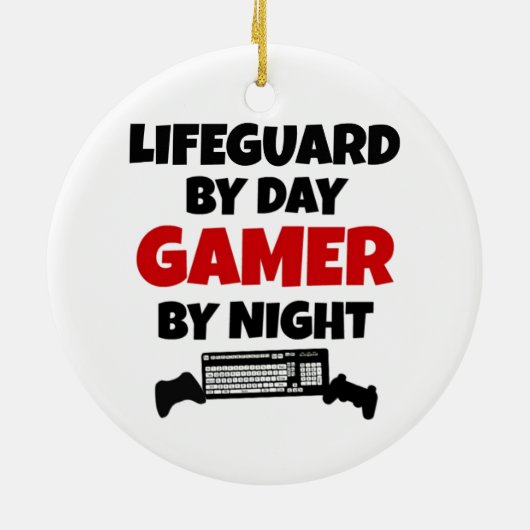 Lifeguard Gamer Keramisch Ornament (Achterkant)