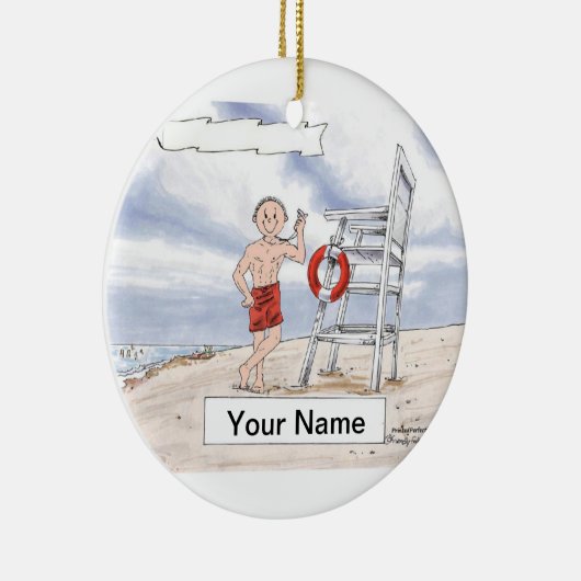 Lifeguard - Male Keramisch Ornament (Rechts)