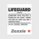 Lifeguard Noun Gecertificeerde Strandwacht Memes Sticker (Vel)