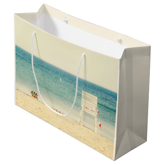 Lifeguard Sandy Beach Scene Groot Cadeauzakje (Voorkant Gekanteld)