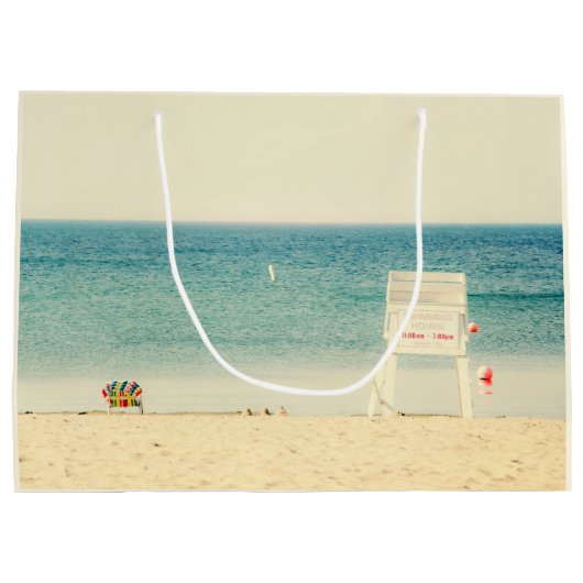 Lifeguard Sandy Beach Scene Groot Cadeauzakje (Achterkant)