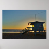 Lifeguard Station at Santa Monica Beach California Poster (Voorkant)