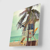 Lifeguard-station |Florida Vierkante Klok (Hoek)