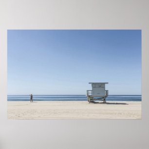 Lifeguard Station op een strand Poster