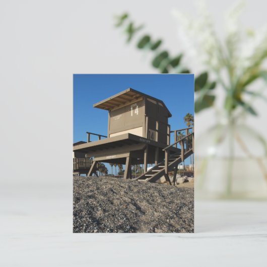 Lifeguard Tower 14 Briefkaart (Staand voorkant)