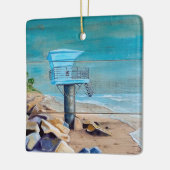 Lifeguard Tower 19 Rocky Beach Keramisch Ornament (Links)