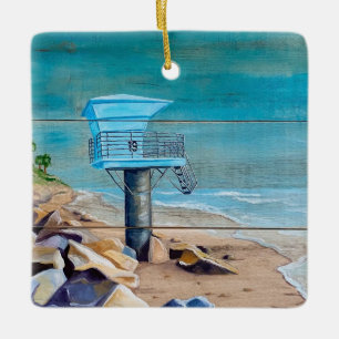 Lifeguard Tower 19 Rocky Beach Keramisch Ornament