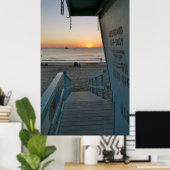 Lifeguard Tower bij Sunset Poster (Thuiskantoor)
