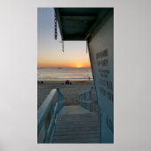 Lifeguard Tower bij Sunset Poster (Voorkant)