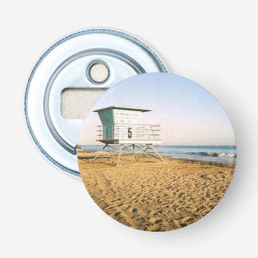 Lifeguard Tower in Santa Cruz Button Flesopener (Voorkant)