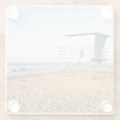 Lifeguard Tower in Santa Cruz Glazen Onderzetter (Achterkant)