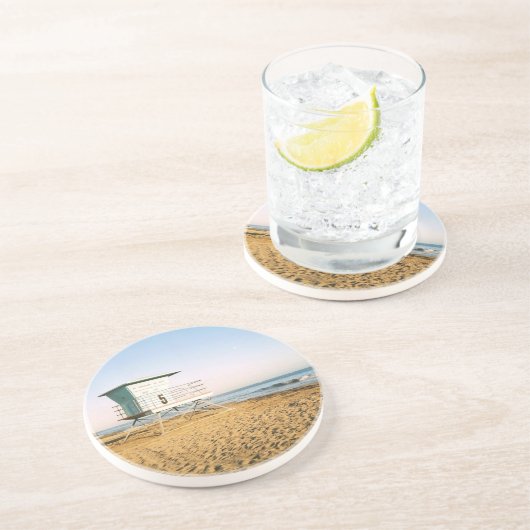 Lifeguard Tower in Santa Cruz Zandsteen Onderzetter (Zijkant)