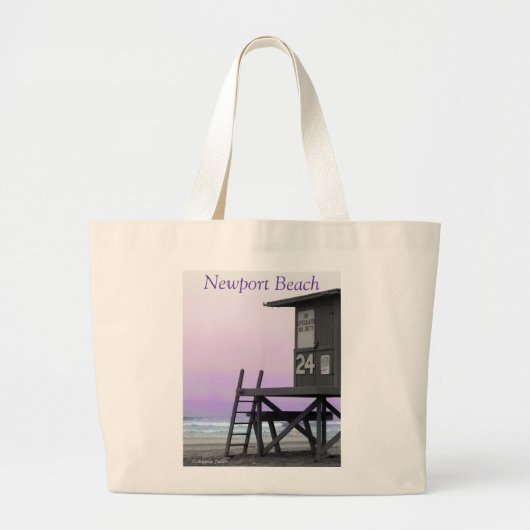 Lifeguard Tower Newport Beach Bag Grote Tote Bag (Voorkant)
