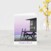 Lifeguard Tower Newport Beach Note-kaarten Kaart (Gele Bloem)