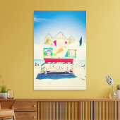 Lifeguard Tower | Zuid-Beach, Miami Canvas Afdruk (Insitu (Woonkamer))