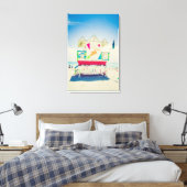 Lifeguard Tower | Zuid-Beach, Miami Canvas Afdruk (Insitu (Slaapkamer))