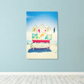 Lifeguard Tower | Zuid-Beach, Miami Canvas Afdruk (Insitu (Houten vloer))