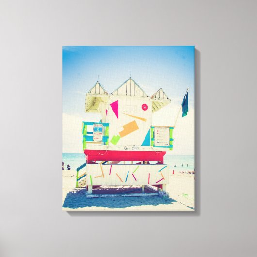 Lifeguard Tower | Zuid-Beach, Miami Canvas Afdruk (Voorkant)