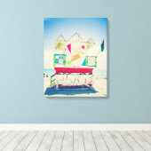 Lifeguard Tower | Zuid-Beach, Miami Canvas Afdruk (Insitu (Houten vloer))