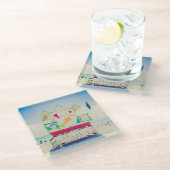 Lifeguard Tower | Zuid-Beach, Miami Glazen Onderzetter (Schuin)