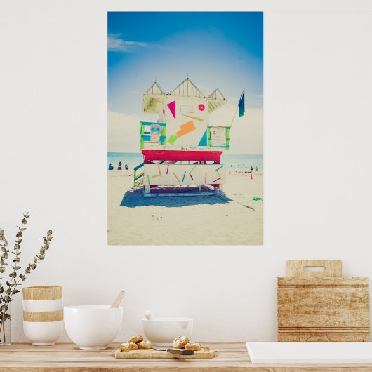 Lifeguard Tower | Zuid-Beach, Miami Poster (Keuken)