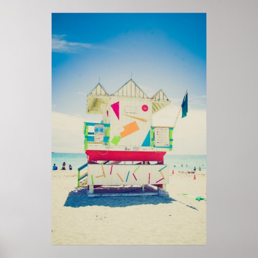 Lifeguard Tower | Zuid-Beach, Miami Poster (Voorkant)