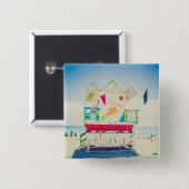 Lifeguard Tower | Zuid-Beach, Miami Vierkante Button 5,1 Cm (Voorkant /achterkant)