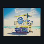 Lifeguard Tower | Zuidstrand, Miami, Fl Briefkaart<br><div class="desc">Lifeguard Tower,  South Beach,  Miami,  Florida,  Verenigde Staten</div>