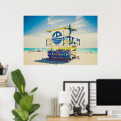 Lifeguard Tower | Zuidstrand, Miami, Fl Poster (Thuiskantoor)