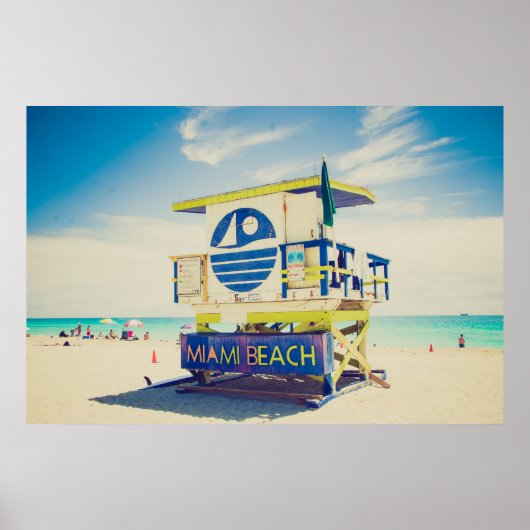 Lifeguard Tower | Zuidstrand, Miami, Fl Poster (Voorkant)