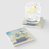 Lifeguard Tower | Zuidstrand, Miami, Fl Stenen Onderzetter (Zijkant)