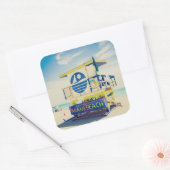 Lifeguard Tower | Zuidstrand, Miami, Fl Vierkante Sticker (Envelop)