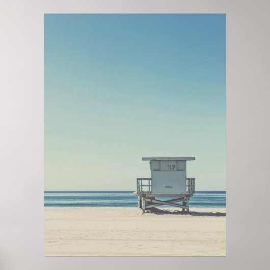 Lifeguard Watch Tower bij de Beach Photo Poster (Voorkant)