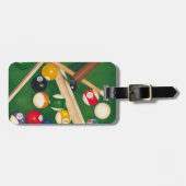 Lifelike Billiards Table met Balls en Chalk Bagagelabel (Voorkant horizontaal)