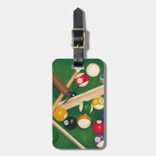 Lifelike Billiards Table met Balls en Chalk Bagagelabel