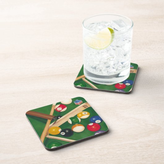 Lifelike Billiards Table met Balls en Chalk Bier Onderzetter (Rechterzijde)