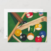Lifelike Billiards Table met Balls en Chalk Briefkaart (Voorkant / Achterkant)