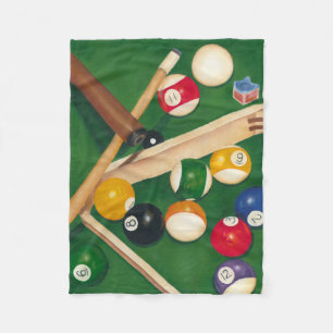 Lifelike Billiards Table met Balls en Chalk Fleece Deken