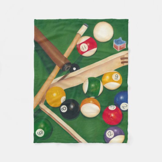 Lifelike Billiards Table met Balls en Chalk Fleece Deken (Voorkant)