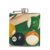 Lifelike Billiards Table met Balls en Chalk Heupfles (Voorkant)