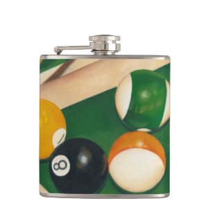 Lifelike Billiards Table met Balls en Chalk Heupfles