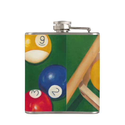 Lifelike Billiards Table met Balls en Chalk Heupfles (Achterkant)