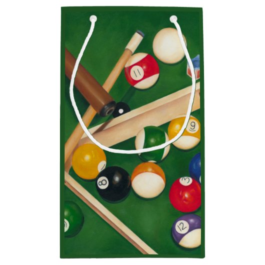 Lifelike Billiards Table met Balls en Chalk Klein Cadeauzakje (Achterkant)